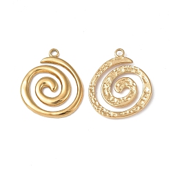 Real 18K Gold Plated Ion Plating(IP) 304 Stainless Steel Pendants, Vortex Charm, Real 18K Gold Plated, 23x19.5x2mm, Hole: 1.8mm