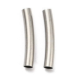 Color de Acero Inoxidable 304 perlas de tubo de acero inoxidable, tubo curvado, color acero inoxidable, 15x2.5 mm, agujero: 2 mm