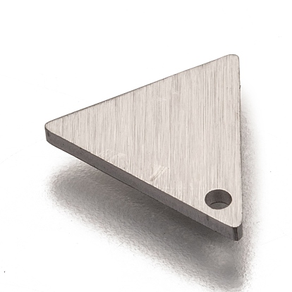 Revestimiento iónico (ip) 304 colgantes de acero inoxidable, estampar etiqueta en blanco, Corte con laser, efecto de banco de dibujo de doble cara, triángulo