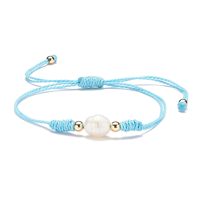 Bracelet de perles de perles naturelles, bracelet de cordon réglable d'amitié pour elle