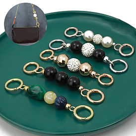 Resin Beaded Bag Strap Extenders, with Alloy Spring Gate Rings, for Bag Replacement Accessories