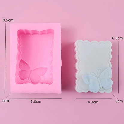 Silicone Molds, for Handmade Soap Making, Rectangle with Butterfly