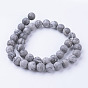 Natural Map Stone/Picasso Stone/Picasso Jasper Bead Strands, Frosted, Round