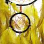 Железная тканая паутина/сетка с подвесками из перьев, с пластиковыми бусинами и цитриновой крошкой, бархатная полоска, обтянутый кожей и латунным шнуром, плоские круглые с дерева жизни