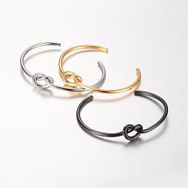 Unique Design 304 Stainless Steel Cuff Bangles, 49x62mm