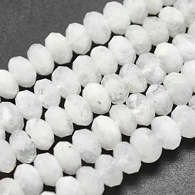 Brins de perles de pierre de lune arc-en-ciel naturel, rondelle, facette