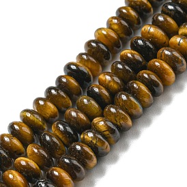 Natural Tiger Eye Beads Strands, Rondelle