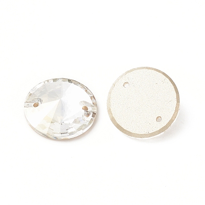 Forma de cono coser en diamantes de imitación, k 5 strass de cristal, enlace de agujero 2, espalda plana plateada, decoración artesanal de costura
