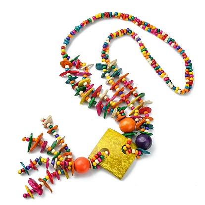 Разноцветные ожерелья с нагрудником из натурального кокоса, украшенные бусинами, богемные украшения для женщин
