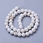 Natural Magnesite Beads Strands, Frosted, Round