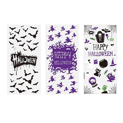 50 pcs sac de bonbons halloween en plastique transparent, halloween traiter cadeau sac cotillons, rectangle