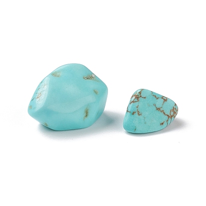 Synthetic Turquoise Beads, No Hole/Undrilled, Dyed, Chip