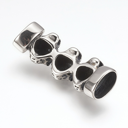 304 Stainless Steel Slide Charms, Leapord Head