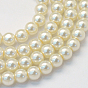 Perles de perles en perles de verre peintes, nacré, ronde