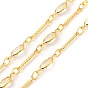 Brass Bar & Oval Link Chains, with Clear Cubic Zirconia, Lead Free & Cadmium Free, Soldered, with Spool