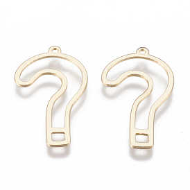 Brass Pendants, Question Mark, Nickel Free