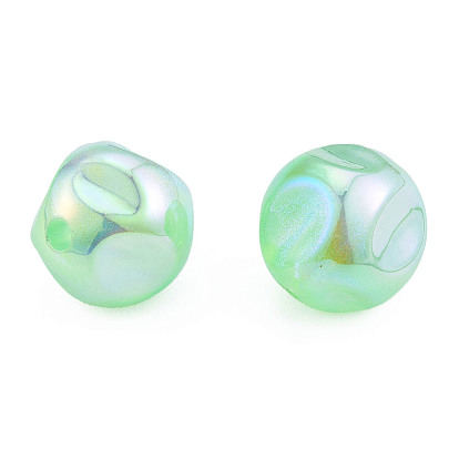 Galvanoplastie arc-en-ciel placage irisé perles acryliques, perles de paillettes, nuggets
