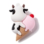 Colgantes grandes de dibujos animados de plástico pvc, vaca con helado