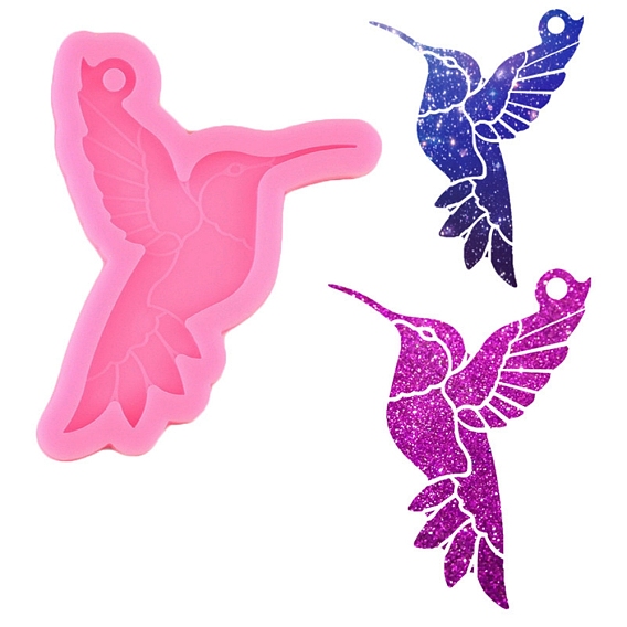 Moules en silicone pendentif bricolage en forme d'oiseau, pour la fabrication de porte-clés, moules de résine, pour la résine UV, fabrication de bijoux en résine époxy