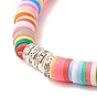4pcs 4 style hanamade polymère argile heishi surfeur ensemble de bracelets extensibles, bracelets preppy aux fruits pour femmes