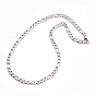 304 inoxidables figaro acero cadenas collares, con cierre de langosta, 23.6 pulgada (59.9 cm)