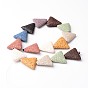 Dyed Triangle Synthetic Lava Rock Beads Strands, 27~28x26~28x8~9mm, Hole: 1mm, about 15pcs/strand, 15.3 inch
