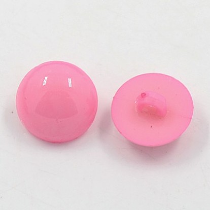 Acrylic Dome Shank Buttons, 1-Hole, Dyed, Half Round