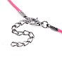 Воском хлопка ожерелье шнура решений, с сплава Lobster Claw застежками и конечных железными цепями