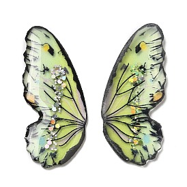 Translucent Resin Paillette Cabochons, Butterfly