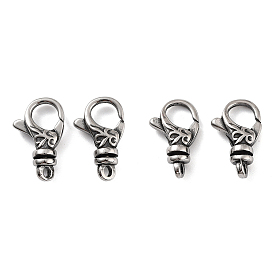 Tibetan Style 316 Stainless Steel Lobster Claw Clasps