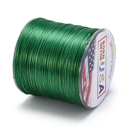 Cuerda de cristal elástica plana, hilo de cuentas elástico, para hacer la pulsera elástica, 0.5 mm, aproximadamente 328.08 yardas (300 m) / rollo