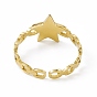 Ионное покрытие (ip) 304 Кольцо-звездочка из нержавеющей стали для женщин, овальные кольца с открытыми кольцами