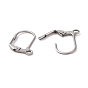 304 Stainless Steel Leverback Earring Findings, with Loop, 17x10.5mm, Pin: 0.7mm, Hole: 2mm