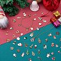 50Pcs Christmas Alloy Enamel Pendants, with Rhinestone,  Santa Claus & Snowflake & Christmas Tree & Reindeer/Stag, for Jewelry Necklace Gift Making Crafts