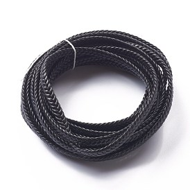 Cordon en simili cuir microfibre, cordon cuir tressé plat, pour la fabrication de bracelets et de colliers
