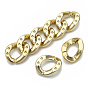 UV Plating Acrylic Linking Rings, Quick Link Connectors, Rhinestone Settings, for Curb Chains Jewelry Making, Twist Oval