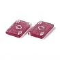 Pendentifs en résine transparente, breloques de cartes à jouer avec de la poudre scintillante, rectangle avec pelle