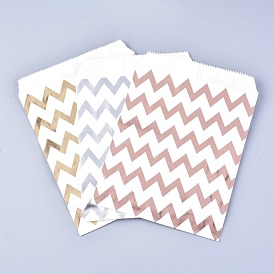 Bolsas de papel ecológicas con patrón de ondas, bolsas de regalo, bolsas de compra, Rectángulo