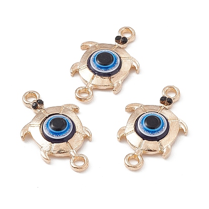 Alloy Connector Charms, with Evil Eye Resin, Tortoise Links