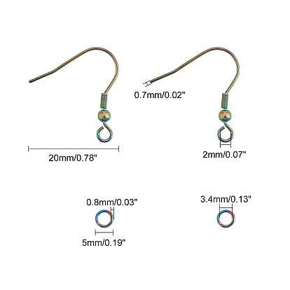 DIY Earrings Kits, with 201 Stainless Steel Earring Hooks and Vacuum Plating 304 Stainless Steel Open Jump Rings