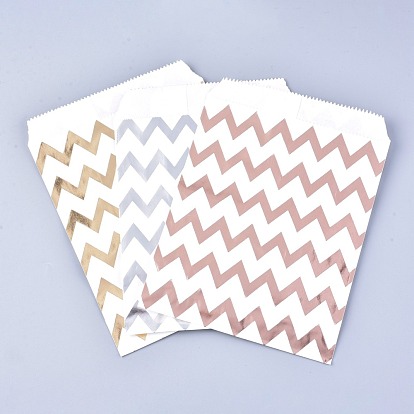 Bolsas de papel ecológicas con patrón de ondas, bolsas de regalo, bolsas de compra, Rectángulo
