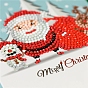Diy рождественская тема алмазная живопись наборы поздравительных открыток, включая бумажную карту, бумажный конверт, смола стразы, алмазная липкая ручка, поднос тарелка и клей глина