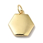 Rack Plating Brass Enamel Pendants, with Jump Ring, Cadmium Free & Nickel Free & Lead Free, Real 18K Gold Plated, Hexagon with Bee