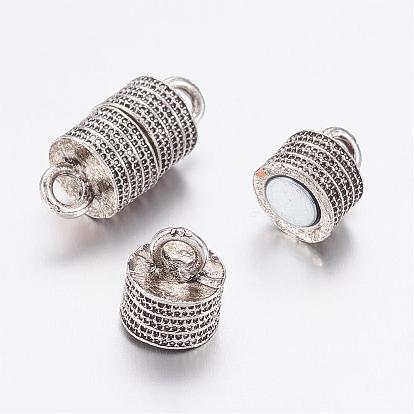 Tibetan Style Alloy Magnetic Clasps with Loops, Column