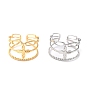 Ion Plating(IP) 304 Stainless Steel Finger Rings, Cuff Rings, Long-Lasting Plated, Maple Leaf