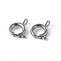 304 Stainless Steel Smooth Surface Spring Ring Clasps, 11x8x2mm, Hole: 2mm