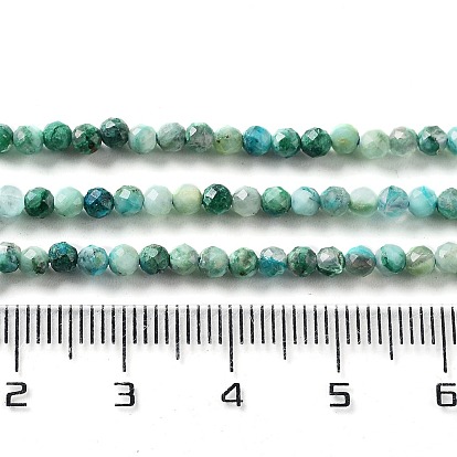 Chapelets de perles chrysocolla naturelles , facette, ronde