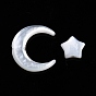 Ensembles de perles de coquillage blanc naturel naturel, lune avec étoile
