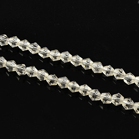 Transparent Glass Bead Strands, Faceted, Bicone