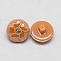 Taiwan boutons acrylique strass à queue, nacré, 1-trou, plat rond, 13x8mm, Trou: 1~3mm